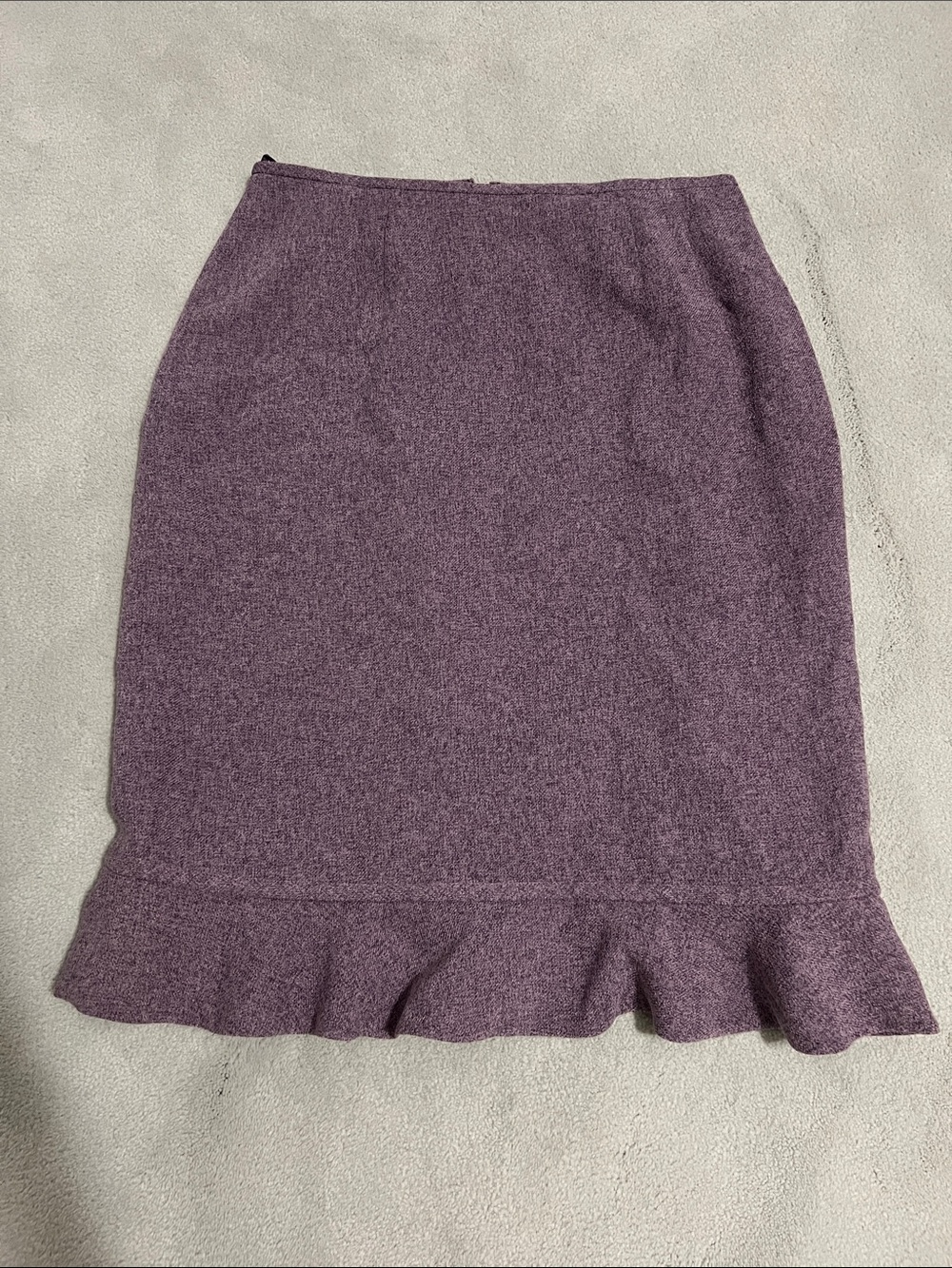 Women's Vintage Purple Knit Ruffle Hem Skirt